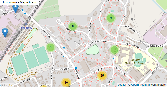 Trnovany - mapa firem