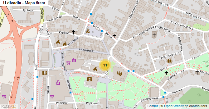 U divadla - mapa firem