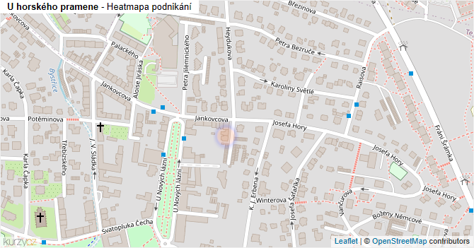 U horského pramene - mapa podnikání