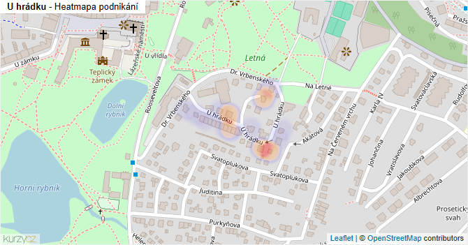 U hrádku - mapa podnikání
