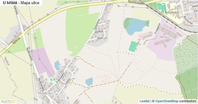 U hřiště - mapa ulice
