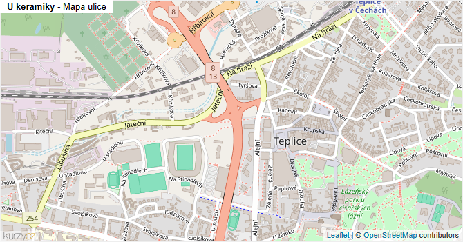 U keramiky - mapa ulice