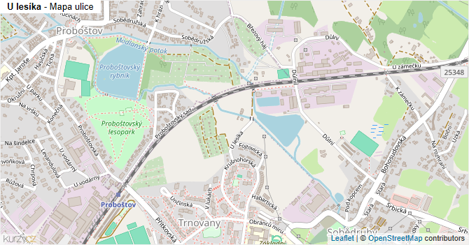 U lesíka - mapa ulice