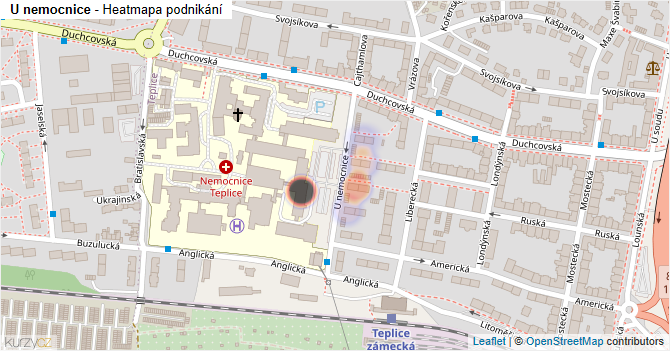 U nemocnice - mapa podnikání
