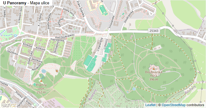 U Panoramy - mapa ulice