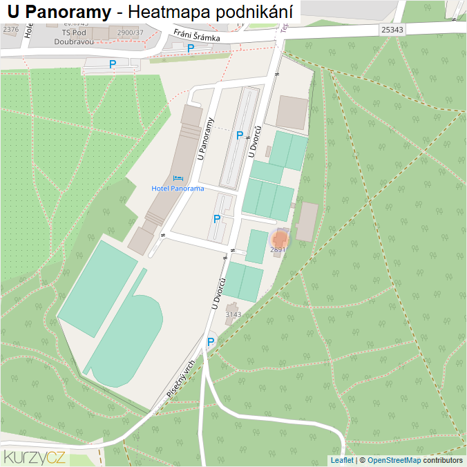 Mapa U Panoramy - Firmy v ulici.
