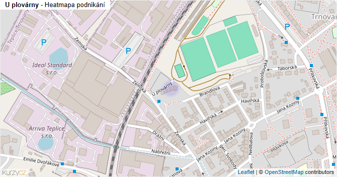 U plovárny - mapa podnikání