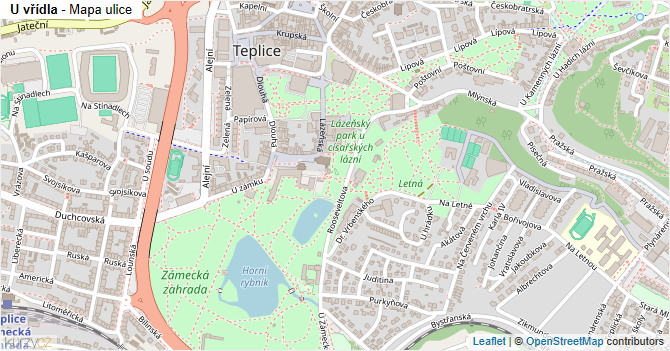 U vřídla - mapa ulice