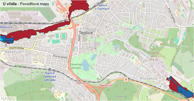 U vřídla - záplavové mapy stoleté vody
