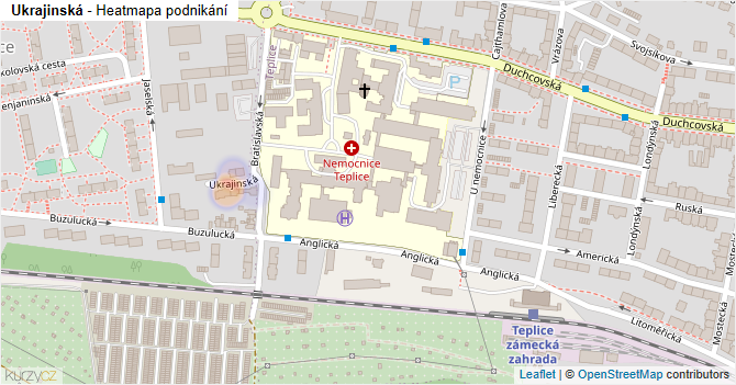 Ukrajinská - mapa podnikání
