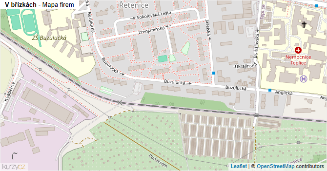 V břízkách - mapa firem