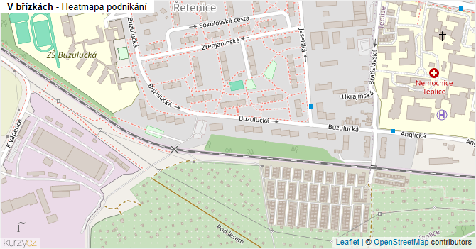 V břízkách - mapa podnikání