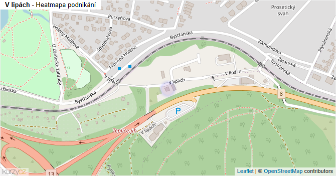 V lipách - mapa podnikání