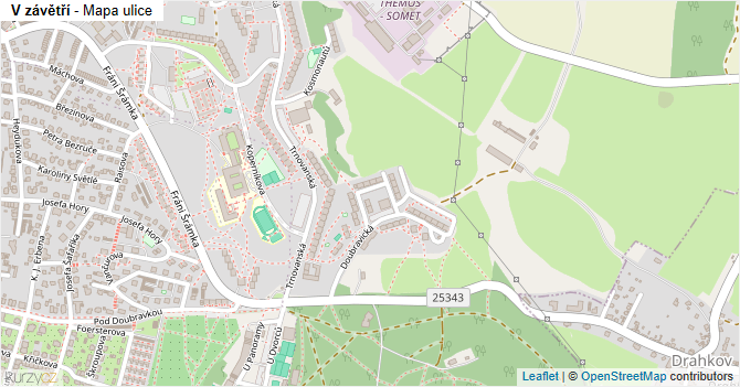 V závětří - mapa ulice