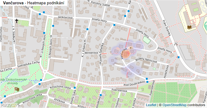 Vančurova - mapa podnikání