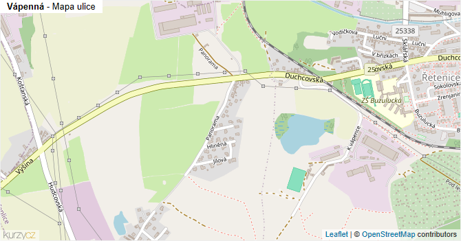 Vápenná - mapa ulice