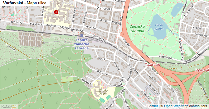 Varšavská - mapa ulice