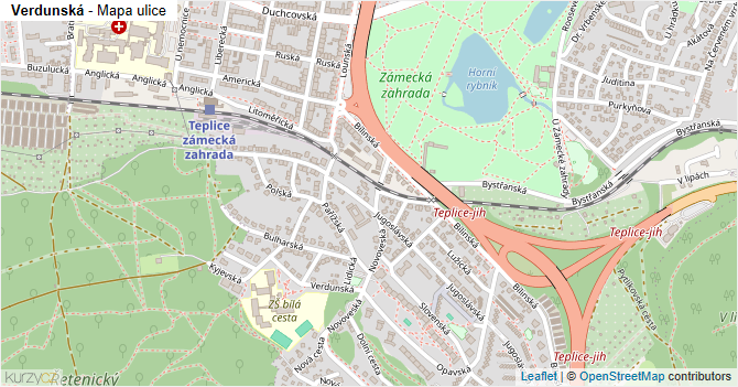 Verdunská - mapa ulice