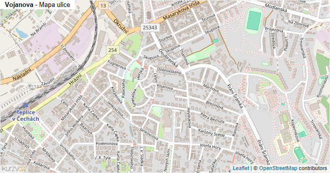 Vojanova - mapa ulice
