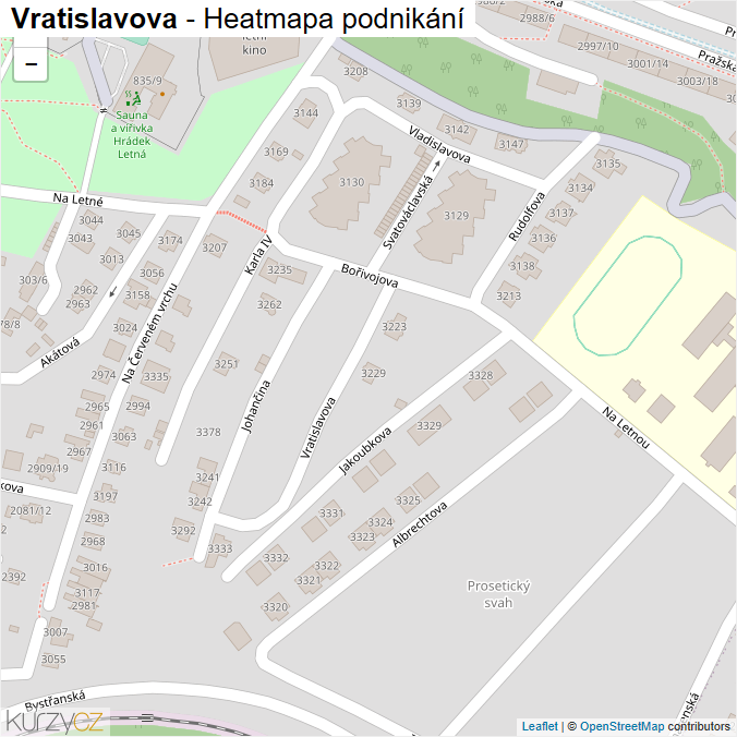 Mapa Vratislavova - Firmy v ulici.