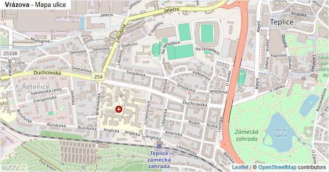 Vrázova - mapa ulice