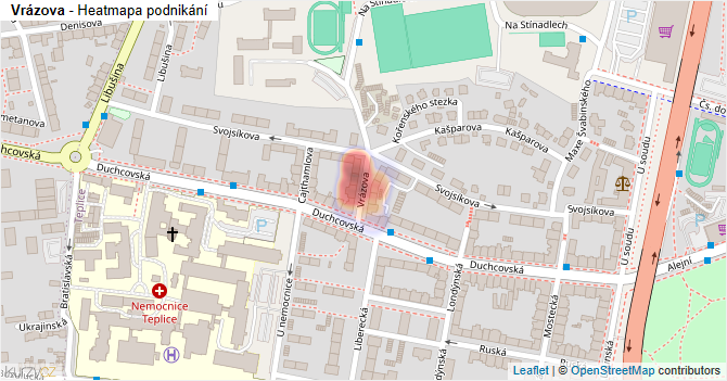Vrázova - mapa podnikání