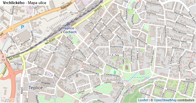 Vrchlického - mapa ulice