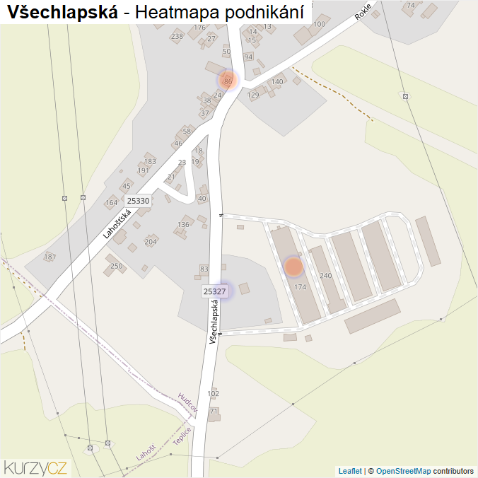 Mapa Všechlapská - Firmy v ulici.