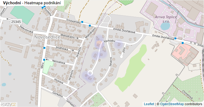 Východní - mapa podnikání