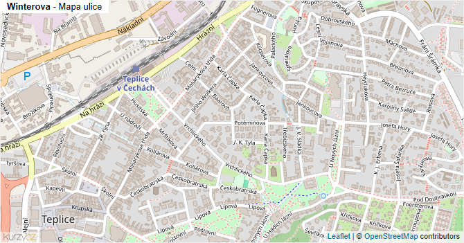 Winterova - mapa ulice