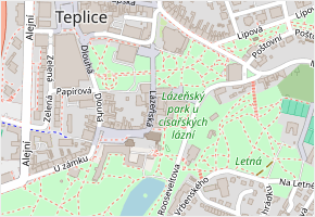 Wolframovy sady v obci Teplice - mapa ulice
