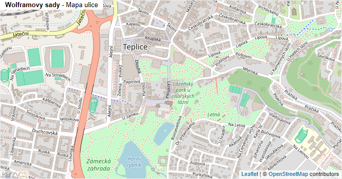 Wolframovy sady - mapa ulice