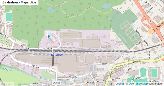 Za drahou - mapa ulice