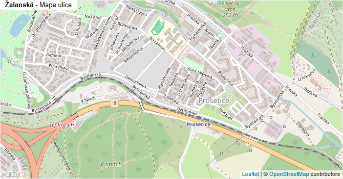 Žalanská - mapa ulice
