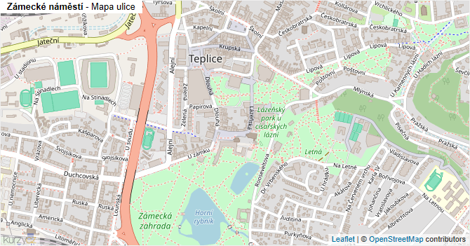 Zámecké náměstí - mapa ulice