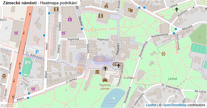 Zámecké náměstí - mapa podnikání