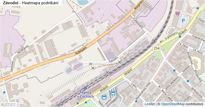 Závodní - mapa podnikání