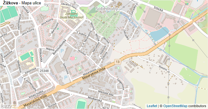 Žižkova - mapa ulice
