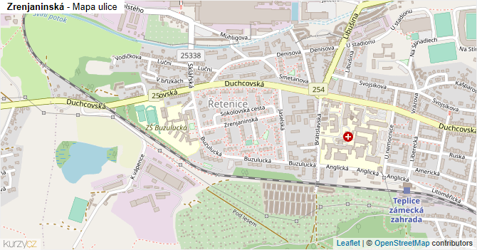 Zrenjaninská - mapa ulice