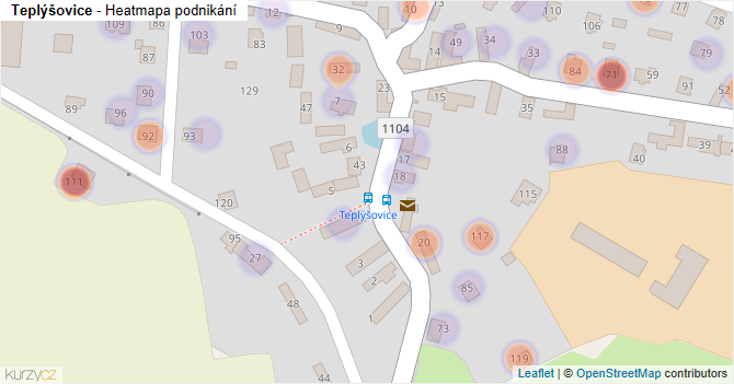 Teplýšovice - mapa podnikání