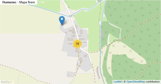 Humenec - mapa firem