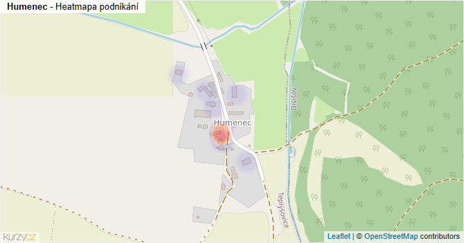Humenec - mapa podnikání