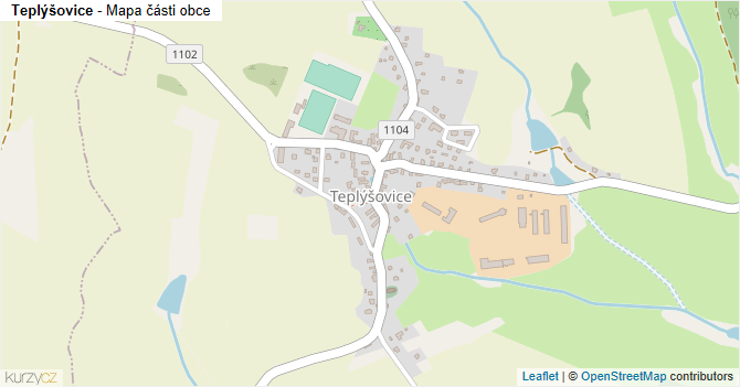 Teplýšovice - mapa části obce
