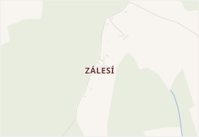 Zálesí v obci Teplýšovice - mapa části obce