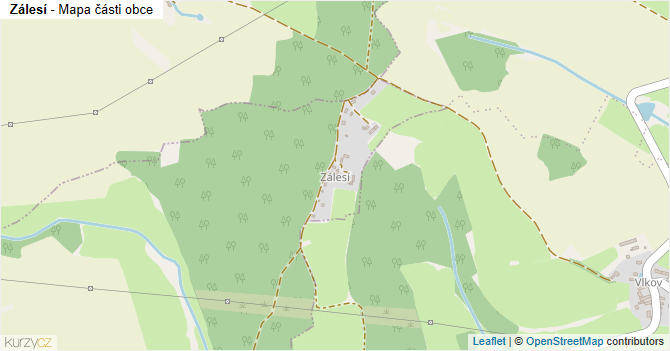 Zálesí - mapa části obce
