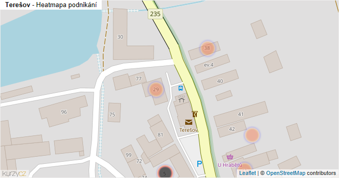 Terešov - mapa podnikání