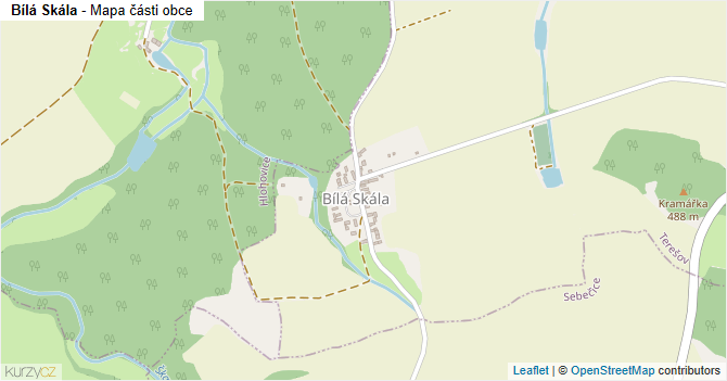 Bílá Skála - mapa části obce