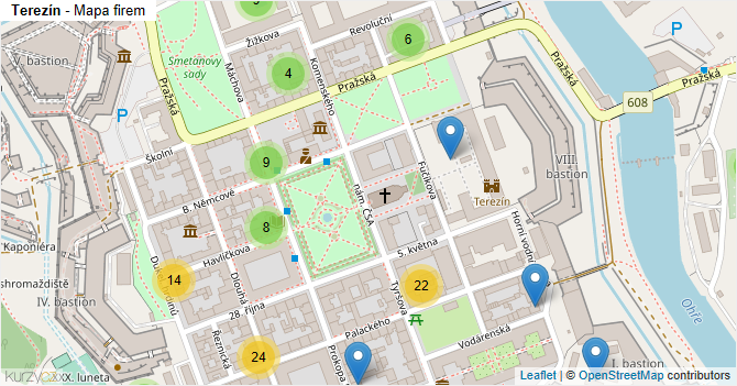 Terezín - mapa firem
