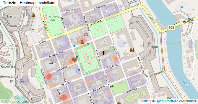 Terezín - mapa podnikání