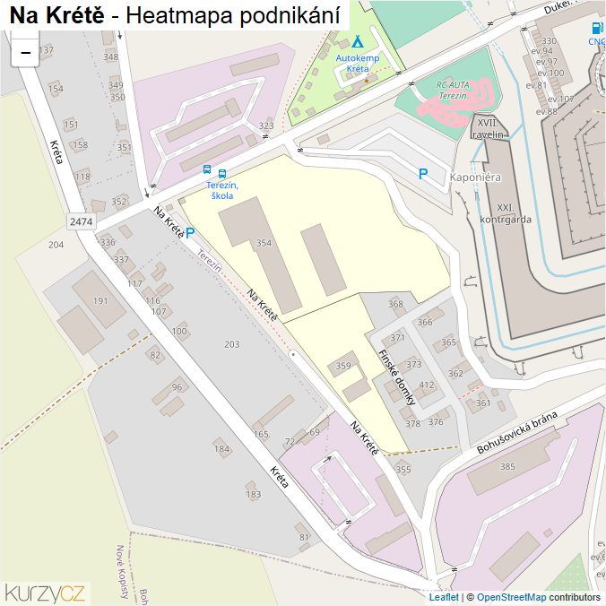 Mapa Na Krétě - Firmy v ulici.